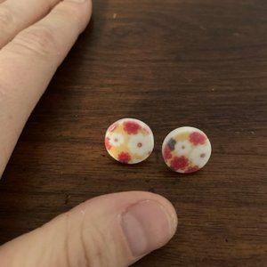 Floral Yellow and Pink Earrings